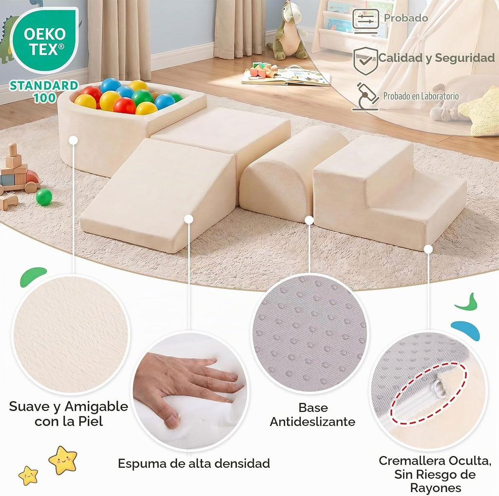 Tiita Kids Climb and Crawl - Juego de 5 piezas con pozo de pelotas pequeño