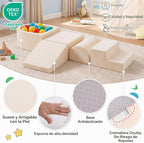Tiita Kids Climb and Crawl - Juego de 5 piezas con pozo de pelotas pequeño