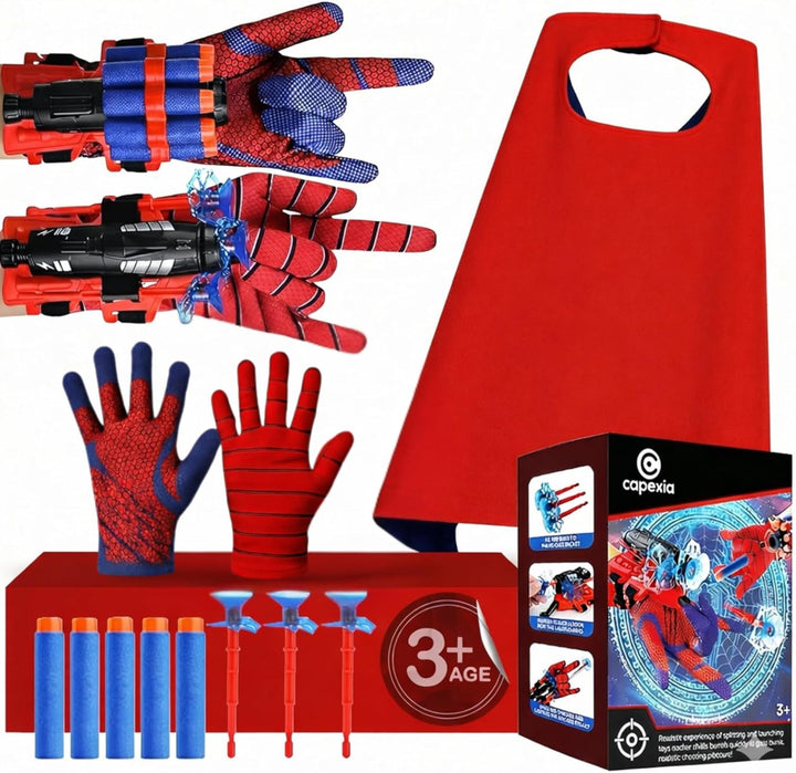 Juego de juguetes de superhéroe, incluye 2 tiradores, 2 guantes y 1...