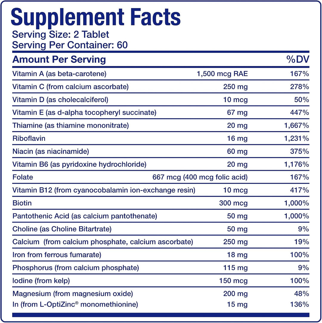 Multivitamínico para adultos 30 en 1 con hierro, rico en antioxidan...