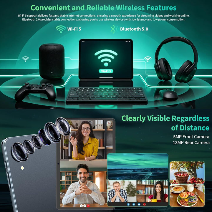 Tablet Android 2026 con teclado, tableta Android 16 de 10 pulgadas,...