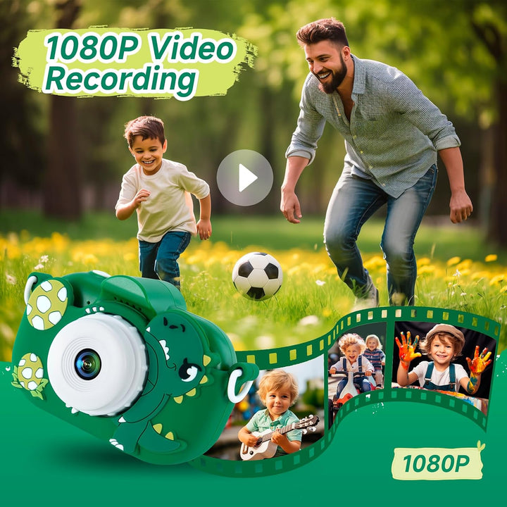 Juguetes de cámara para niños de 4 a 8 años, cámara digital verde 1...