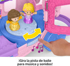Fisher-Price Little People Juego de juguetes para niños pequeños Disney Princess Carrito musical tirable con figuras para juego de rol para niños de 18+ meses