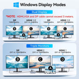 Estación de acoplamiento USB C Monitor dual para HP,Estación de | U...