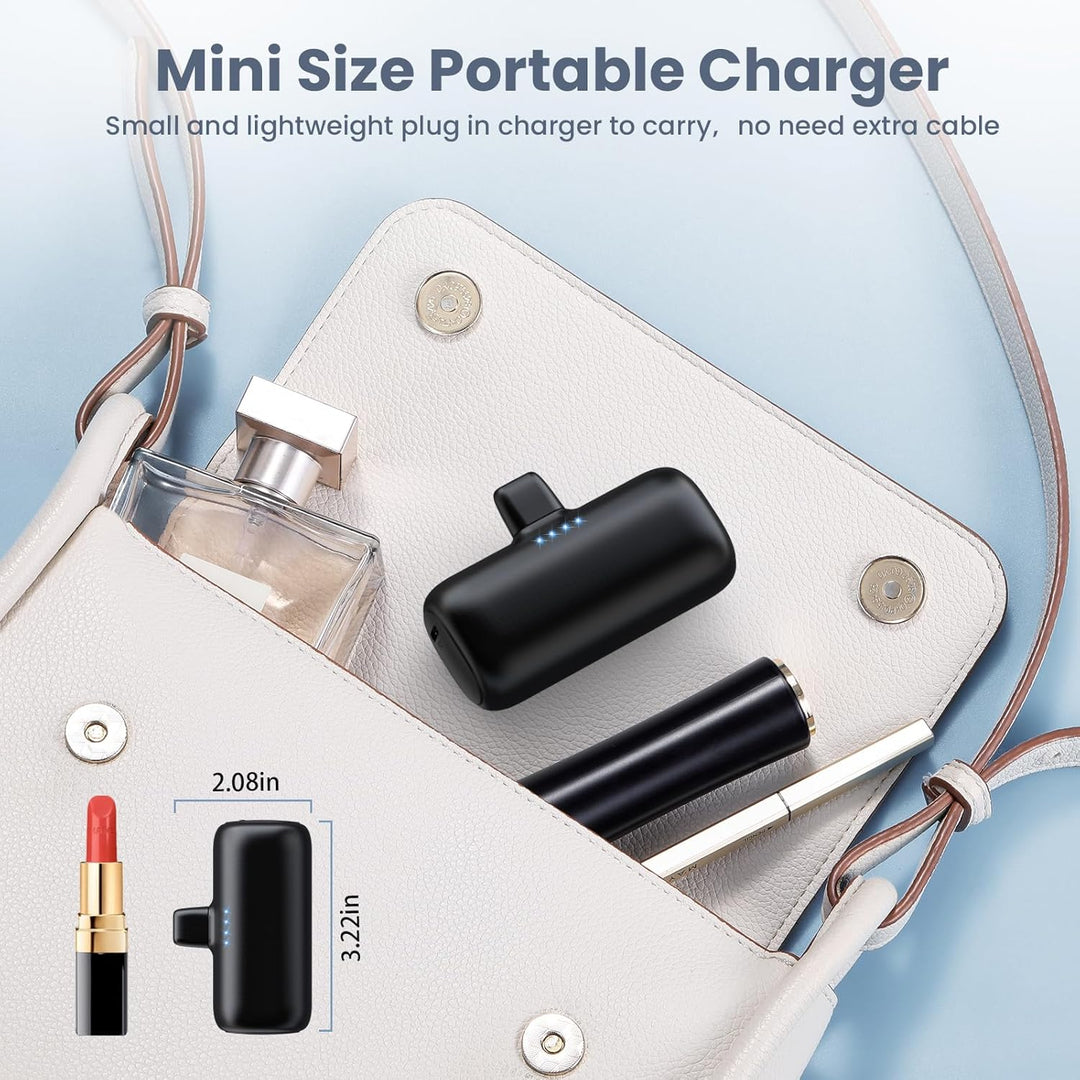 Paquete de 2 cargadores portátiles mini para iPhone, banco de energ...
