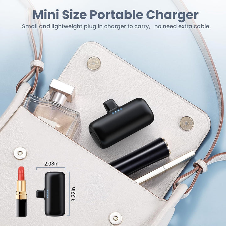 Paquete de 2 cargadores portátiles mini para iPhone, banco de energ...