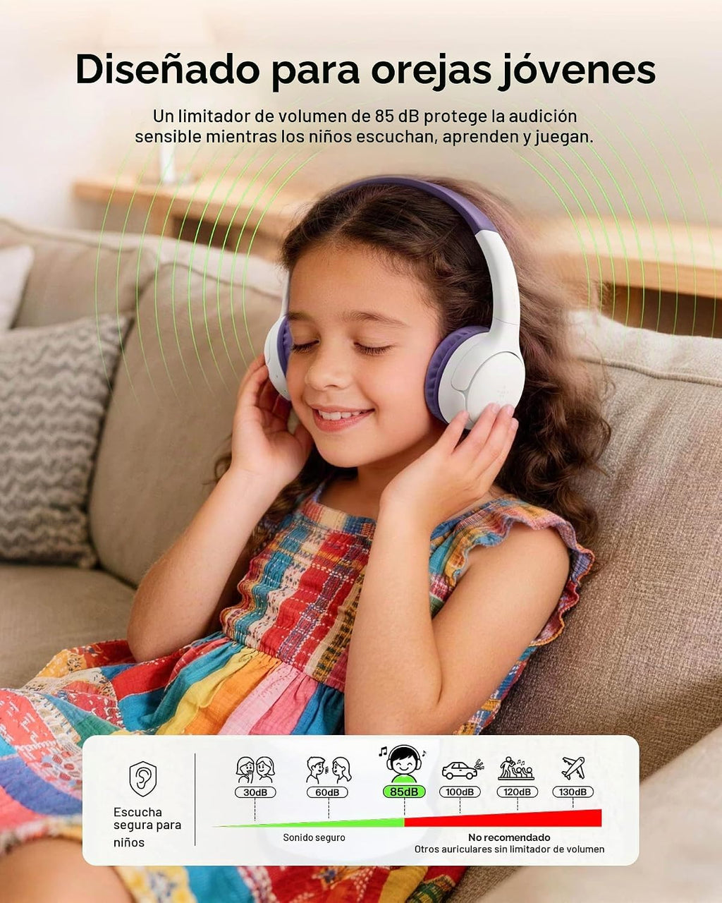 Belkin SoundForm Mini 2 Auriculares para niños, inalámbricos y con cable
