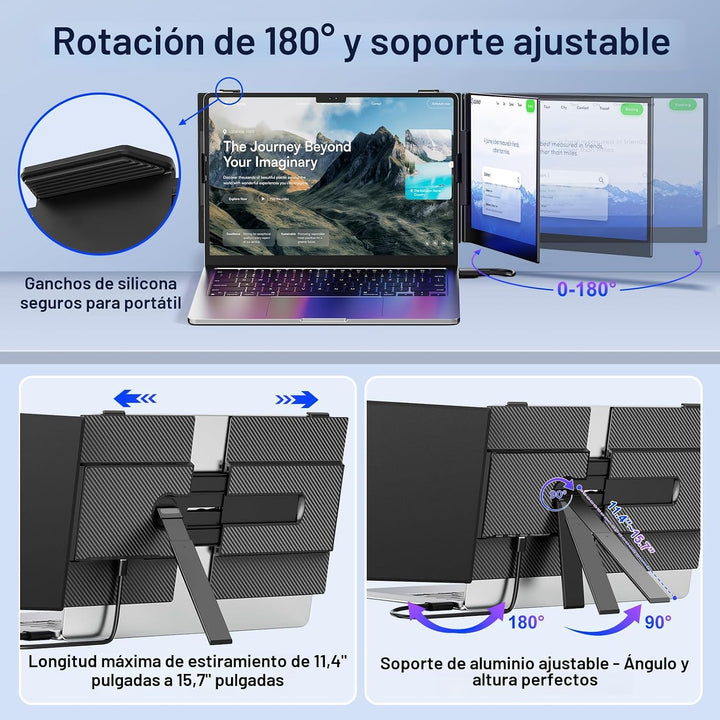 Extensor de pantalla para laptop, monitor portátil FHD 1080P IPS de...