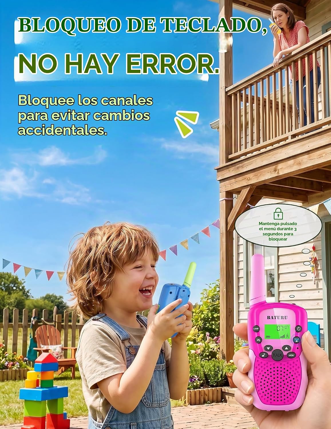 Walkie Talkies para niños, paquete de 3, regalos para niños y niñas, juguetes de 5-10 años de edad
