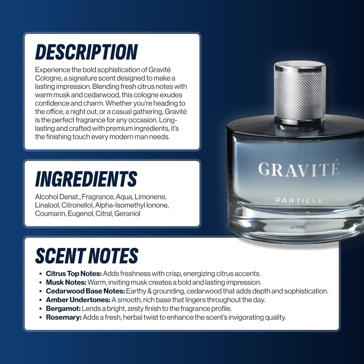Particle Gravité Colonia Spray para hombres aroma fresco