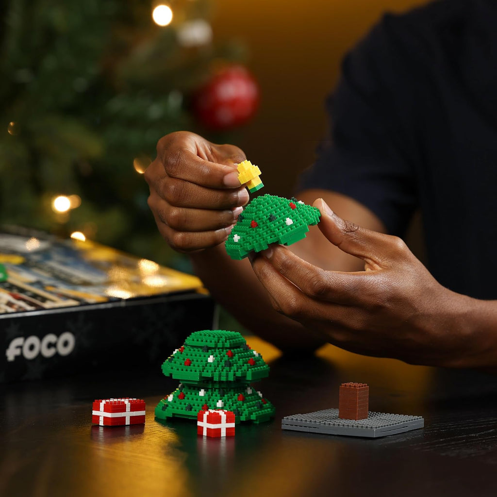 FOCO Green Bay Packers NFL BRXLZ - Calendario de Adviento para árbol de Navidad, bloque de construcción