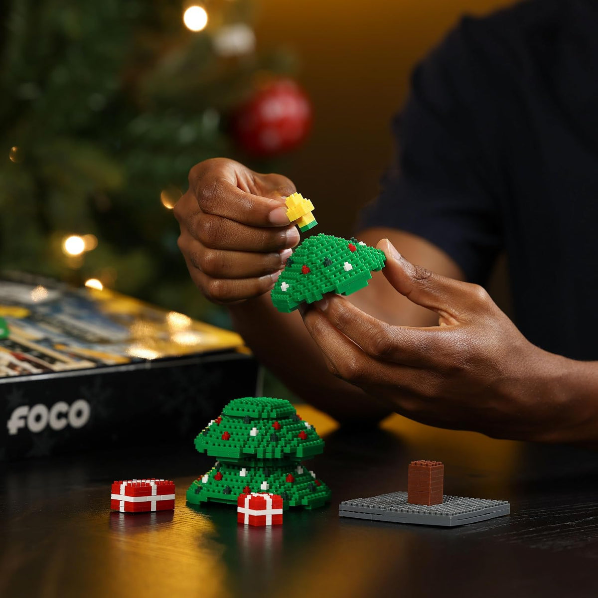 FOCO Green Bay Packers NFL BRXLZ - Calendario de Adviento para árbol de Navidad, bloque de construcción