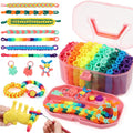 IQKidz Arte y manualidades para niños de 6 a 8 a 12 años, kit de telar para hacer pulseras con más de 1000 bandas de bucle, juego de juguetes para hacer pulseras para el cabello, gran regalo de cumpleaños para niñas de 7, 9, 10, 11, 13 años