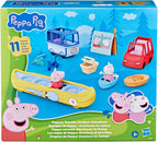 Peppa Pig Peppa's Travels: juego de aventura al aire libre, 2 figuras con mini coche y autobús, barcos, tienda de campaña y más, juguetes preescolares para niñas y niños mayores de 3 años