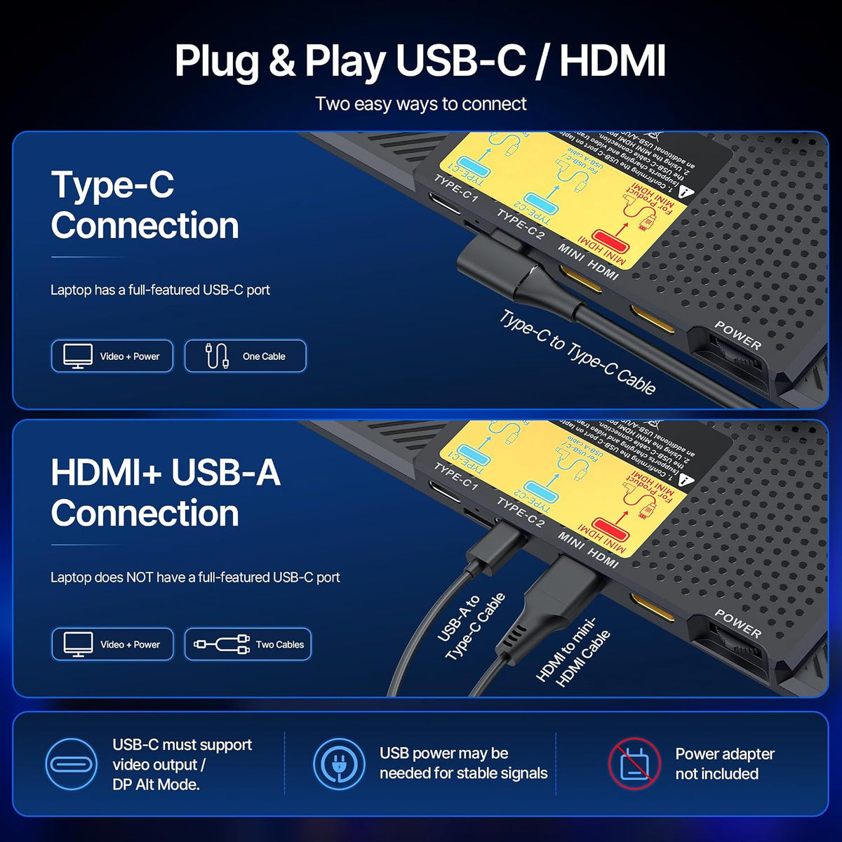 Extensor de pantalla para laptop de 15.6", 5 modos y monitor portátil