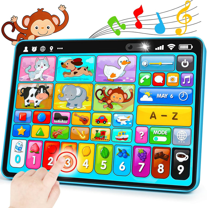 Tableta de juguete de aprendizaje trilinge con música y