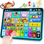 Peacurh Tableta de juguete de aprendizaje trilingüe con música y sonido, juguetes de terapia musical Montessori, regalos para niños, niñas, bebés, niños pequeños, para edades de 1, 2, 3 años (12-18 meses)