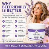 BeeFriendly Crema de noche orgánica, certificada por USDA, hidratan...