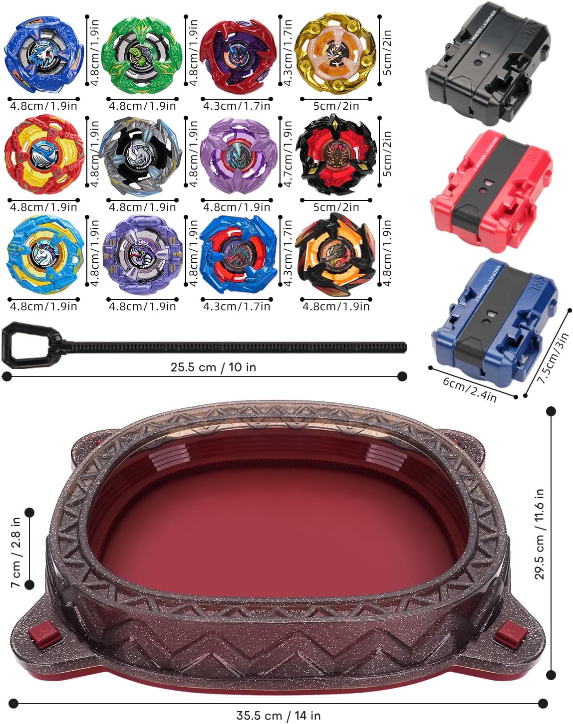 X Stadium Starter Kit - con 12 X Tops, 3 Lanzadores y 1 Arena Roja