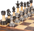 Juego de ajedrez grande de lujo de 17 pulgadas, tablero de ajedrez de madera con piezas de ajedrez de metal y acrílico, tamaño King de 3.5 pulgadas, 2 reinas adicionales, juego de ajedrez plegable para adultos y niños, exhibición de regalo, colección de