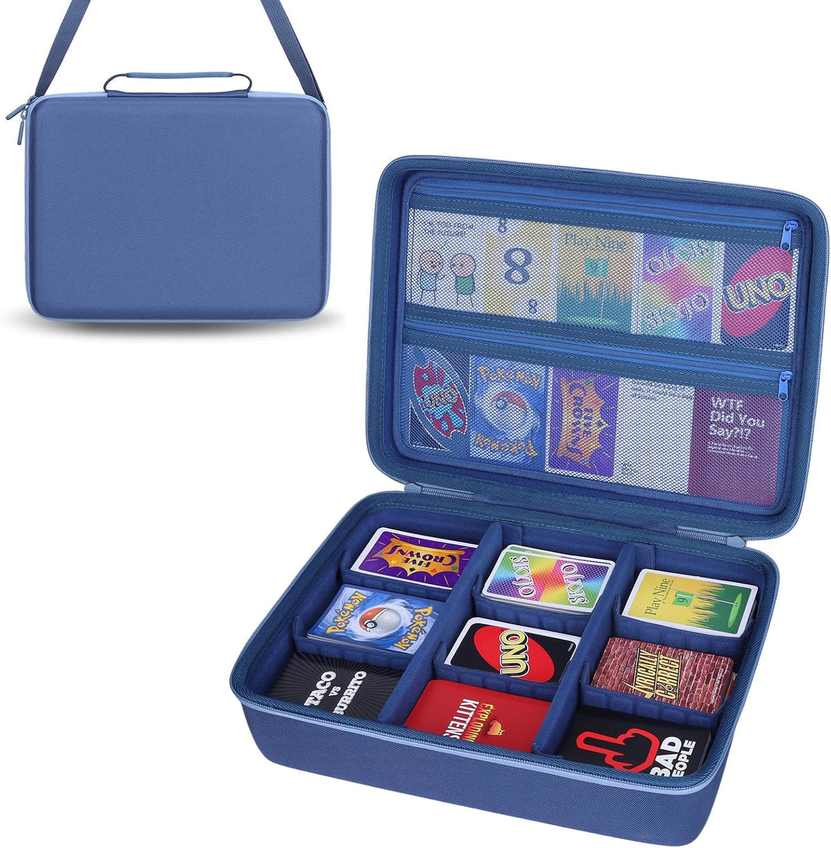 Funda de juego de cartas para más de 3000 tarjetas, se adapta a Pokemon/Flip 7/UNO/SKYJO/Play Nine/Five Crowns/Exploding Kittens/Monopoly Deal/Phase 10/Taco Cat Goat Cheese Pizza y todos los juegos de