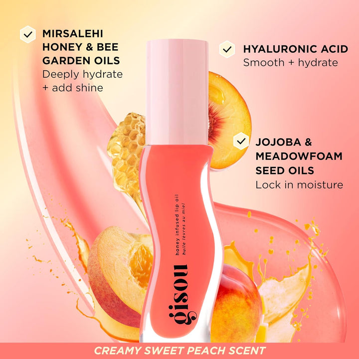 Gisou Aceite labial con infusión de miel, aceite labial hidratante...