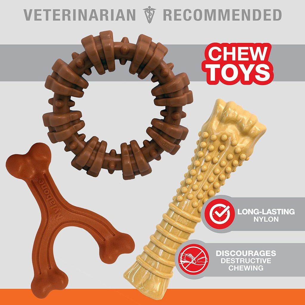 Nylabone Power Chew Favorites de los Clientes Juguetes para Masticar para Perros, Paquete de 3, Grande