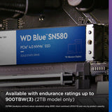 Western Digital 2TB WD Blue SN580 NVMe, unidad de estado sólido SSD...