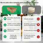Cesta de juguetes para perros, cubo de juguete con forma de hueso