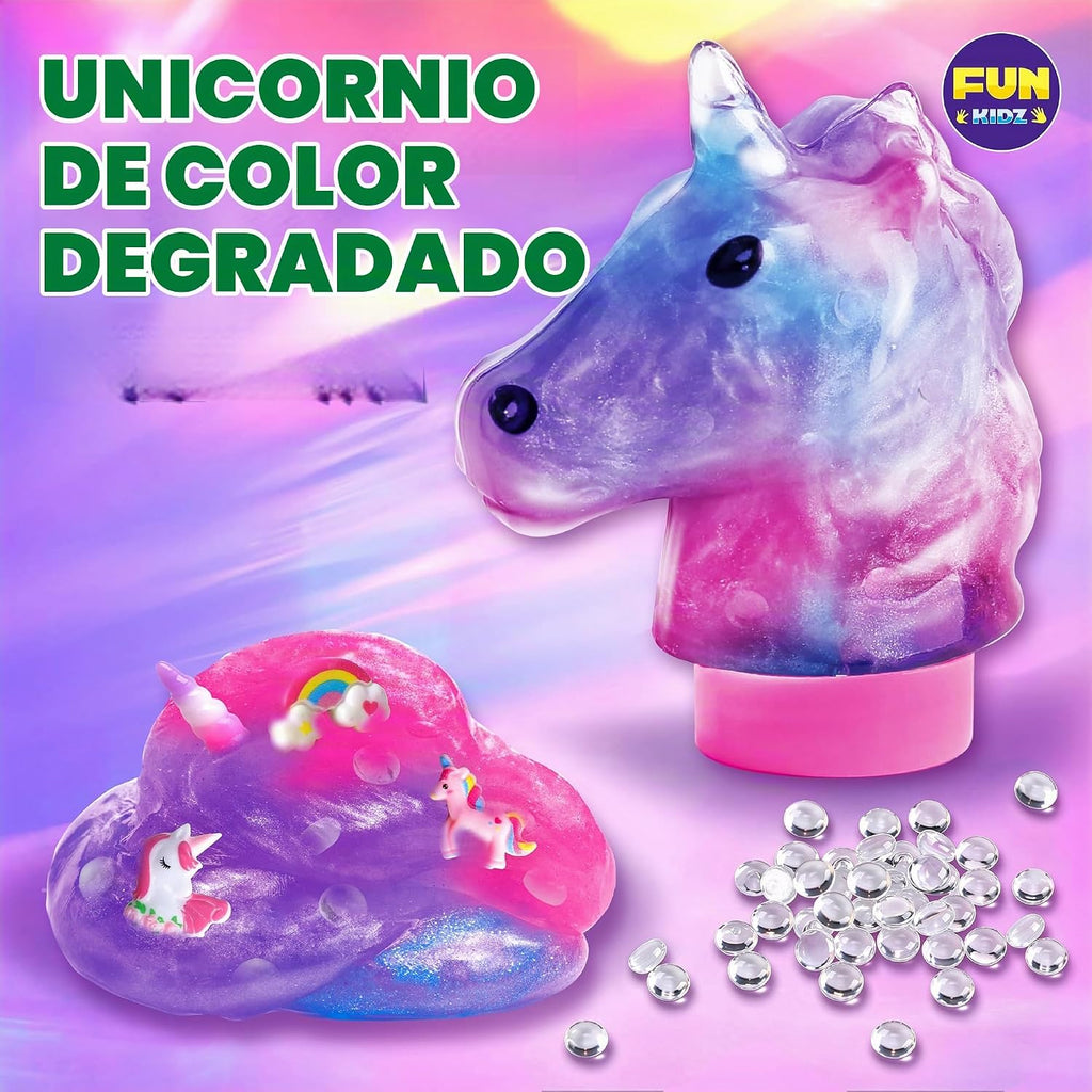 Kit de Slime de Unicornio Esponjoso para Niñas, FunKidz Regalo de Slime de Nube para Mayores de 6 Años, Divertido Kit de Fabricación de Slime, Impresionante Juguete para Manualidades, Ideas de Regalo
