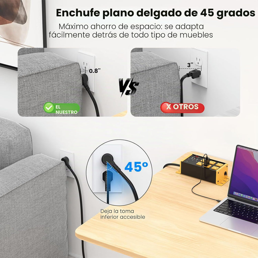 Protector contra sobretensiones de filtrado EMI/RFI, cable plano de