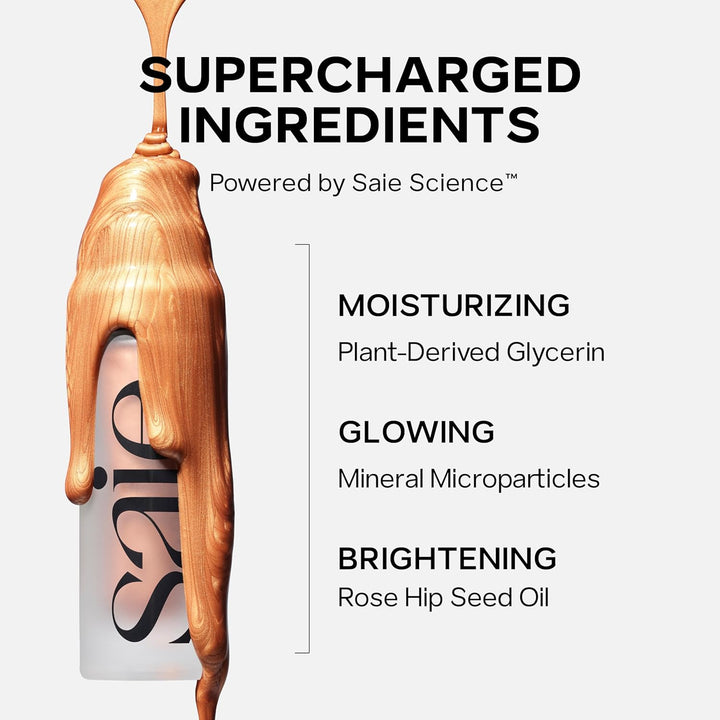 Saie Glowy Super Gel - Prebase de Maquillaje Hidratante y Suero Ilu...
