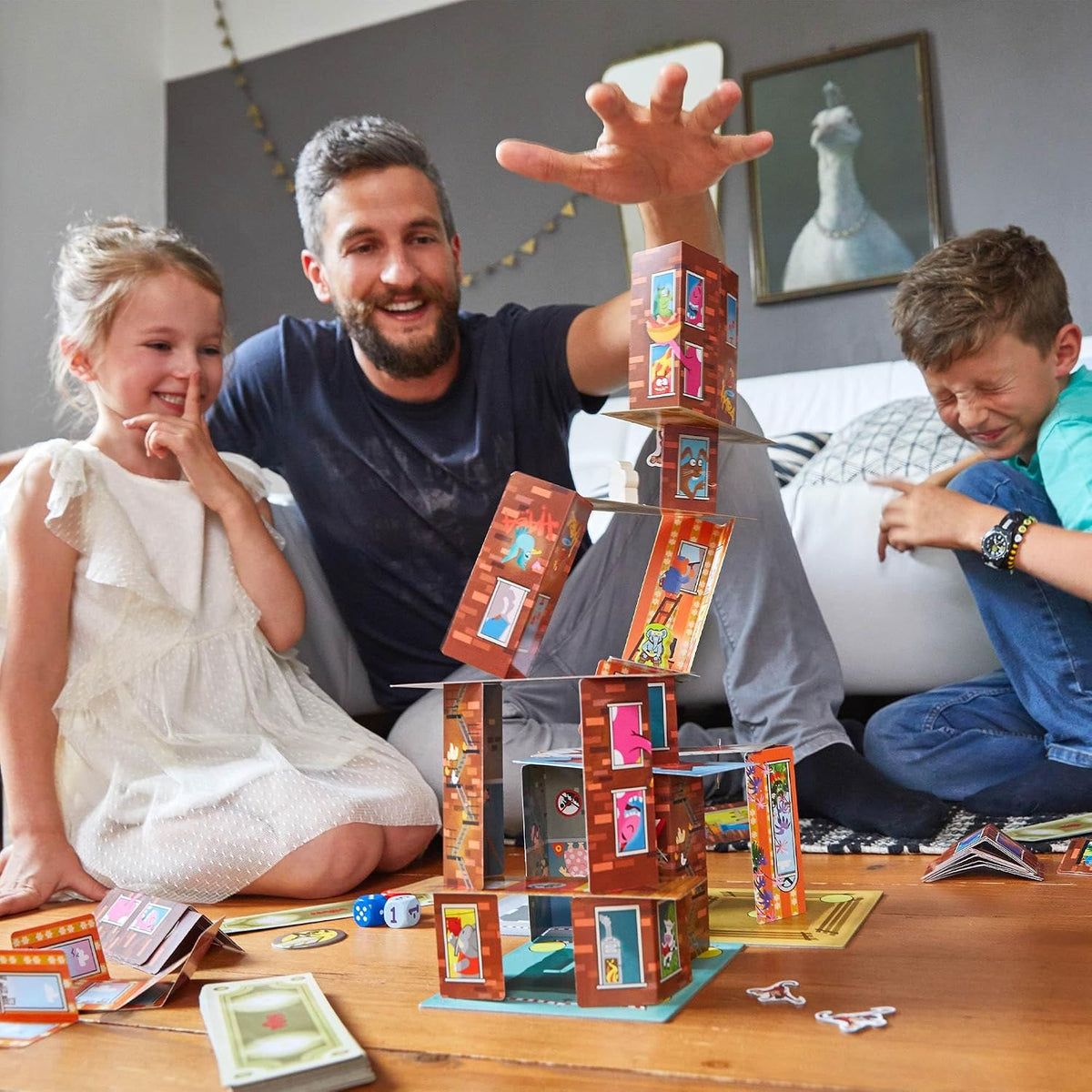 Haba Rhino Hero Súper Batalla – Un turbulento juego de apilamiento 3D diversión para todas las edades