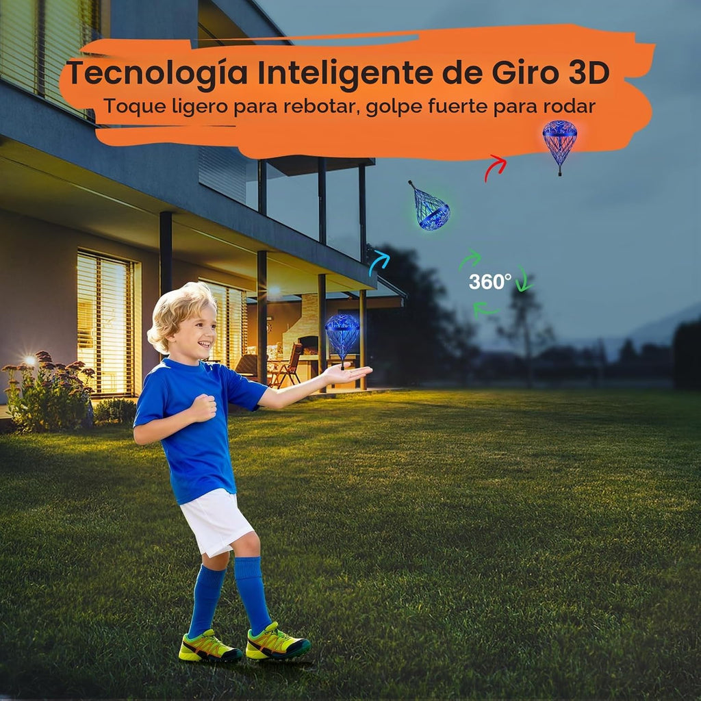 LEMATRIX Juguete de pelota rebotadora voladora 2025, juguete interactivo para exteriores controlado a mano con giro 3D, juguetes exteriores para niños de 6 a 12 años, regalos de cumpleaños para adolescentes, niños y niñas (azul)