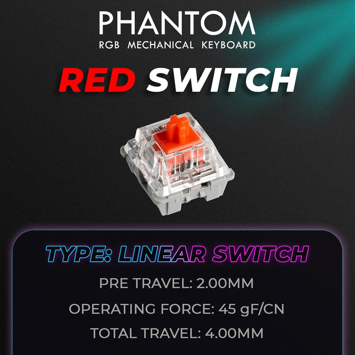 TECWARE Phantom+ Teclado mecánico para juegos RGB de 87 teclas | Te...