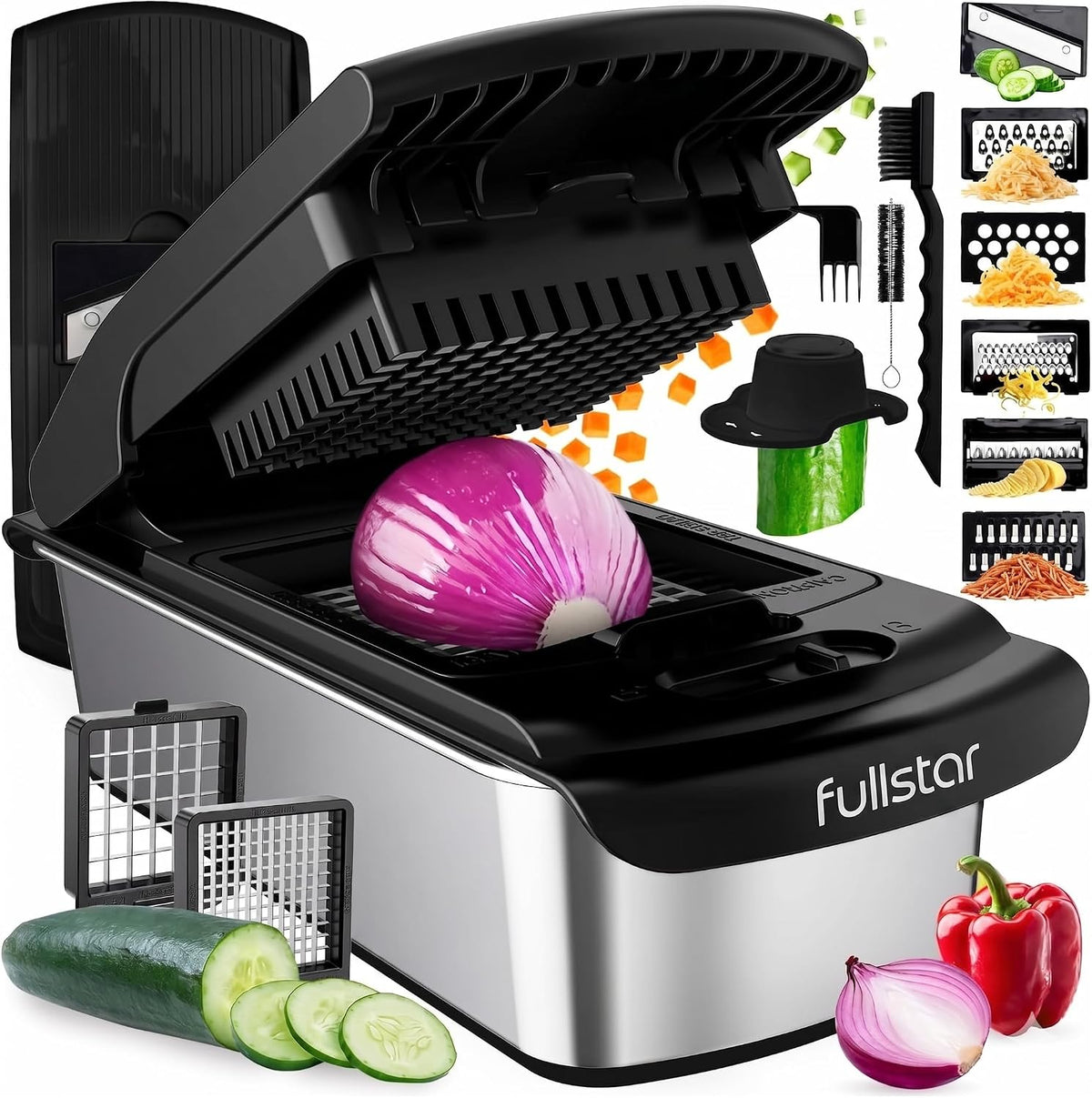 Fullstar Pro Original - Picador de verduras y cortador de mandolina 8 en 1