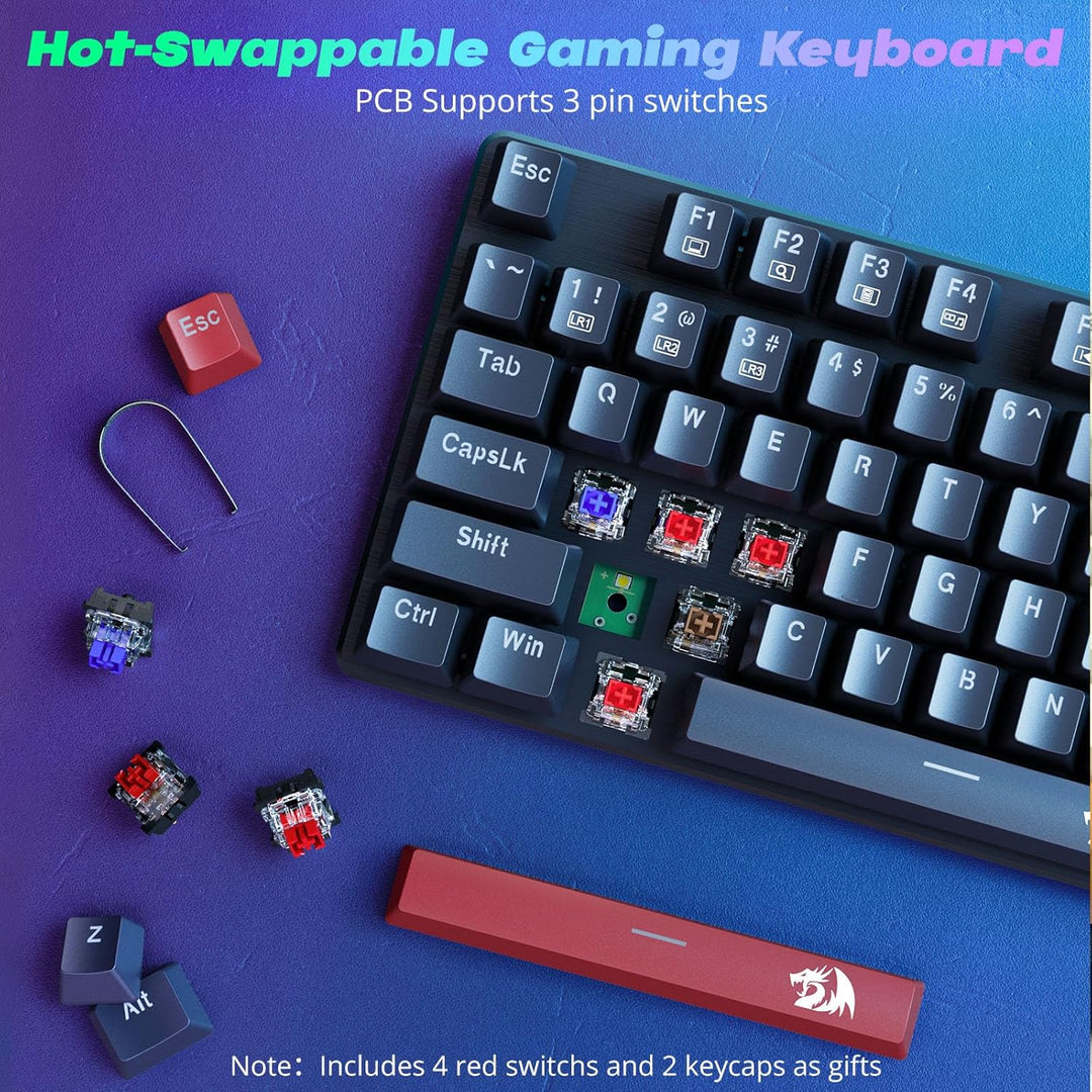 Redragon Teclado Mecánico para Juegos con Cable, 11 Modos Retroilum...