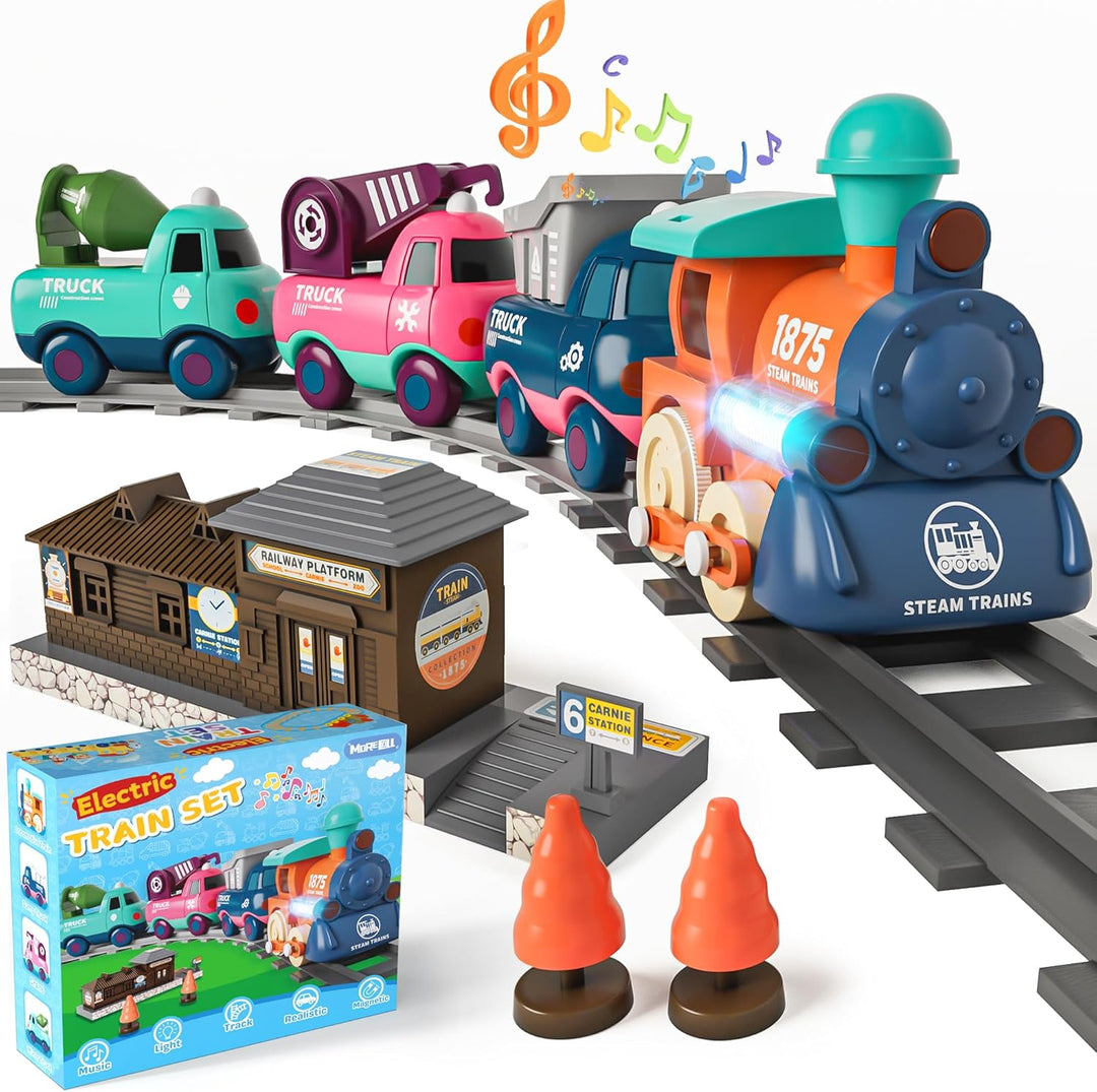 Juego de tren eléctrico para niños pequeños y niños con
