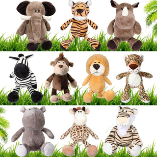 HyDren Juego de 10 animales de peluche de safari de 9 pulgadas y el...