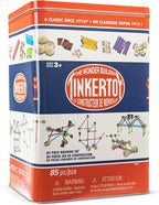 Tinkertoy - Juego de construcción retro de lata - 85 piezas