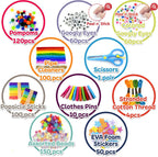 Olly Kids Biblioteca de kits de manualidades en una caja organizadora de plástico para manualidades, suministros de arte y manualidades para niños de 4, 5, 6, 7, 8, 9, 10, 11 y 12 años, niños y niñas