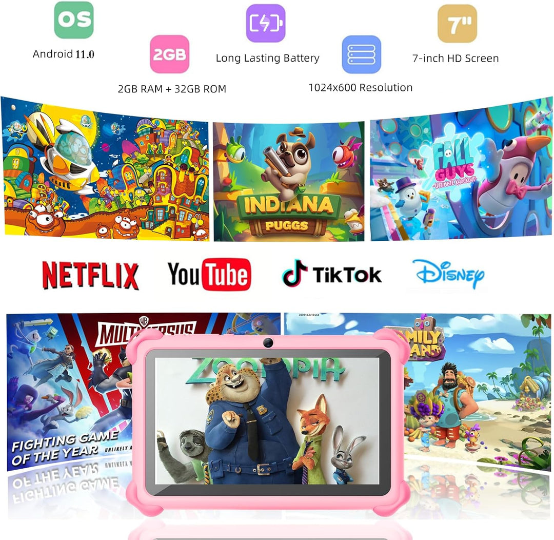 zcobro Tableta infantil de 7 pulgadas para niños, tableta de 32 GB...