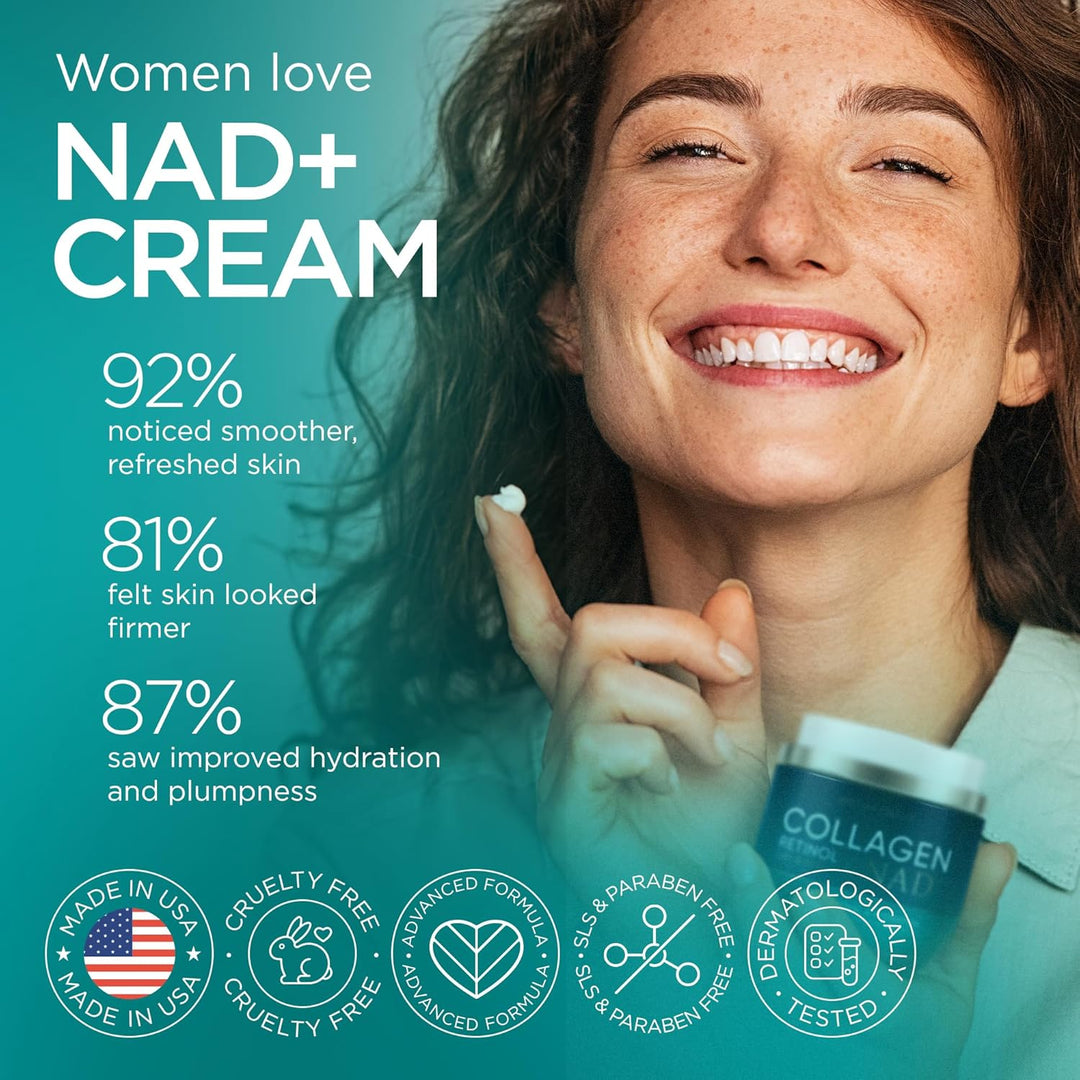 Crema de Colágeno NAD+ para Rostro con Retinol Ácido Hialurónico Ni...