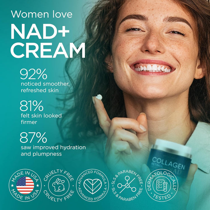 Crema de Colágeno NAD+ para Rostro con Retinol Ácido Hialurónico Ni...