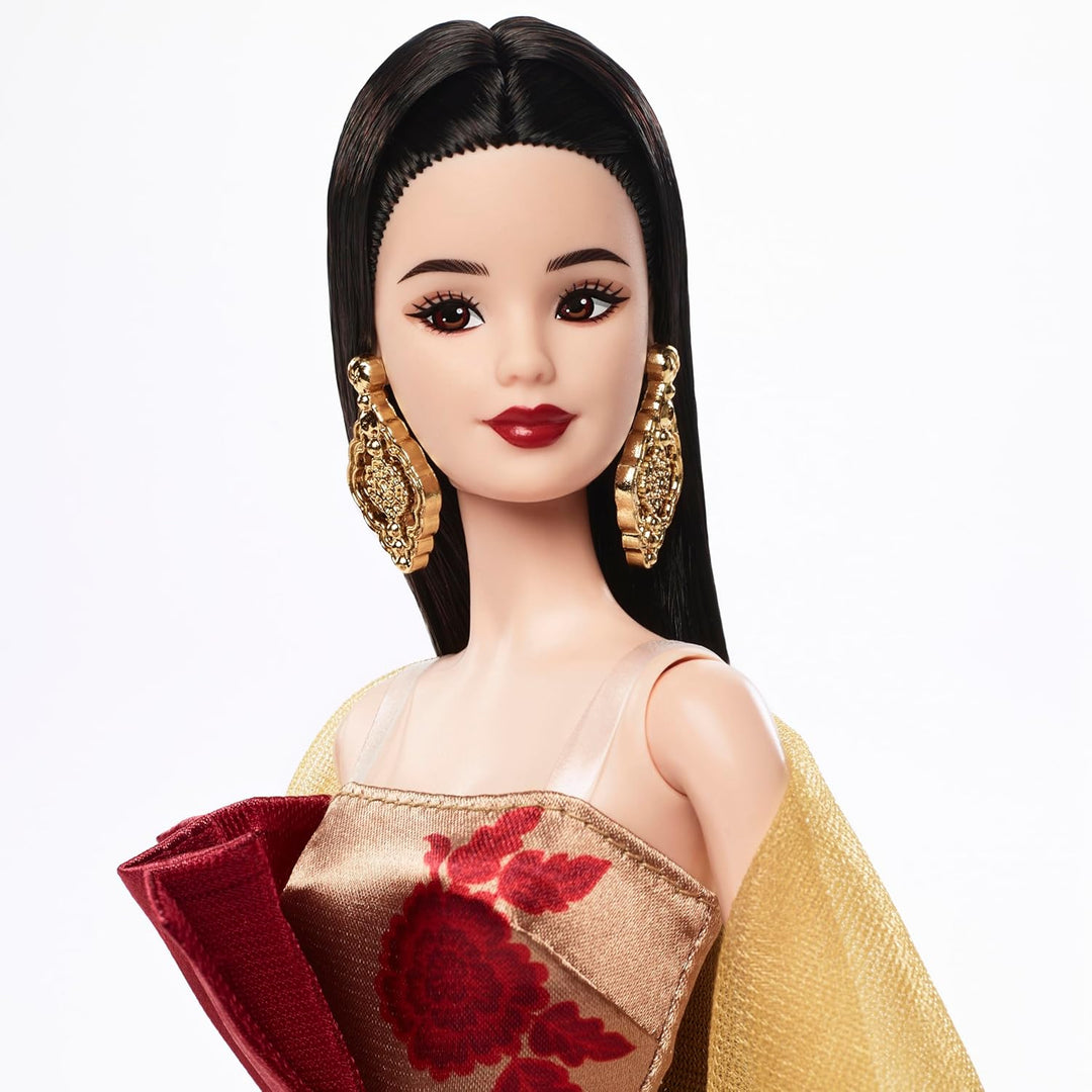 Barbie Muñeca de moda de Año Nuevo Lunar con vestido rojo