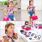TEPSMIGO - Kit de maquillaje de simulación para niñas, juego de maquillaje para niños, con bolsa de cosméticos para cumpleaños y Navidad, juego de maquillaje de juguete para niñas pequeñas a partir de 3 años (no maquillaje real)