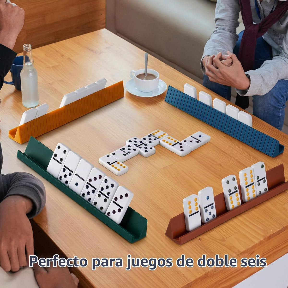 Double 6 Dominoes Set para Adults, 28 Tiles, Board Game, Case