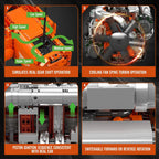Mould King 10200 Kit de Modelo de Motor V8 para Camión, Kit MOC de Modelo de Motor con Transmisión, Kit de Construcción de Modelo de Ingeniería con Batería 3236 PCS