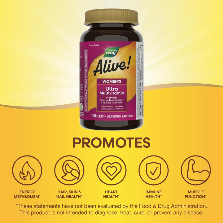 Nature's Way Alive! Multivitamínico diario para mujer, fórmula...