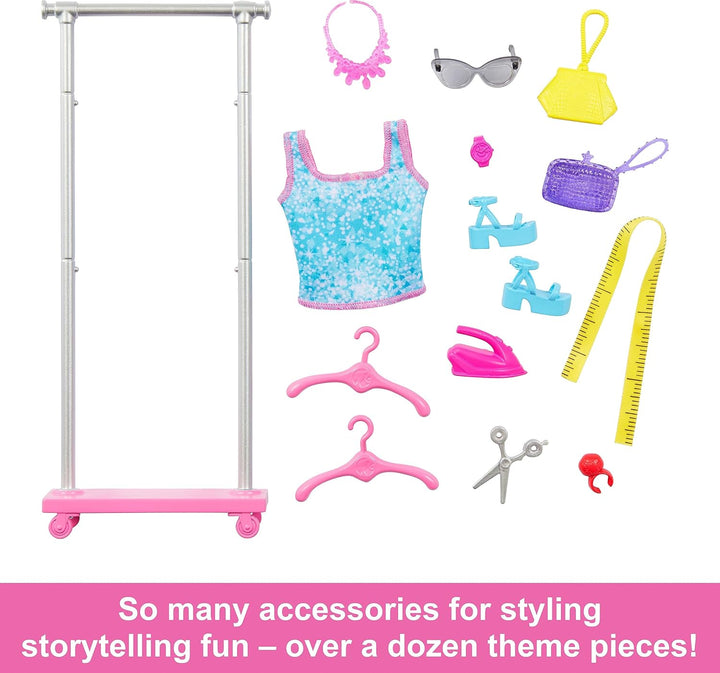 Muñeca Barbie estilista de set &amp; 14 accesorios, muñeca Brooklyn...